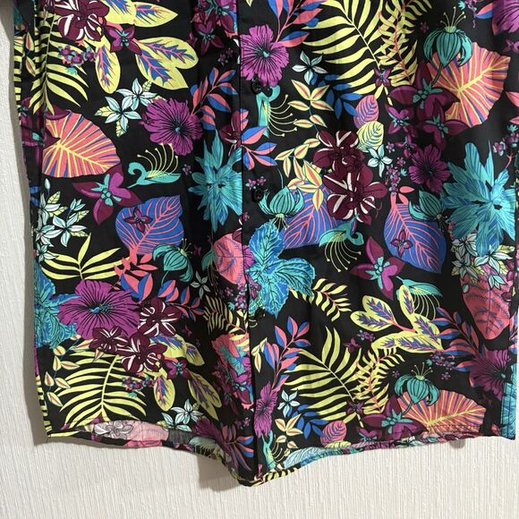 NEW Molokai Surf Short Sleeve Button Up Shirt Colorful Hawaiian Party Men’s M - Picture 5 of 9